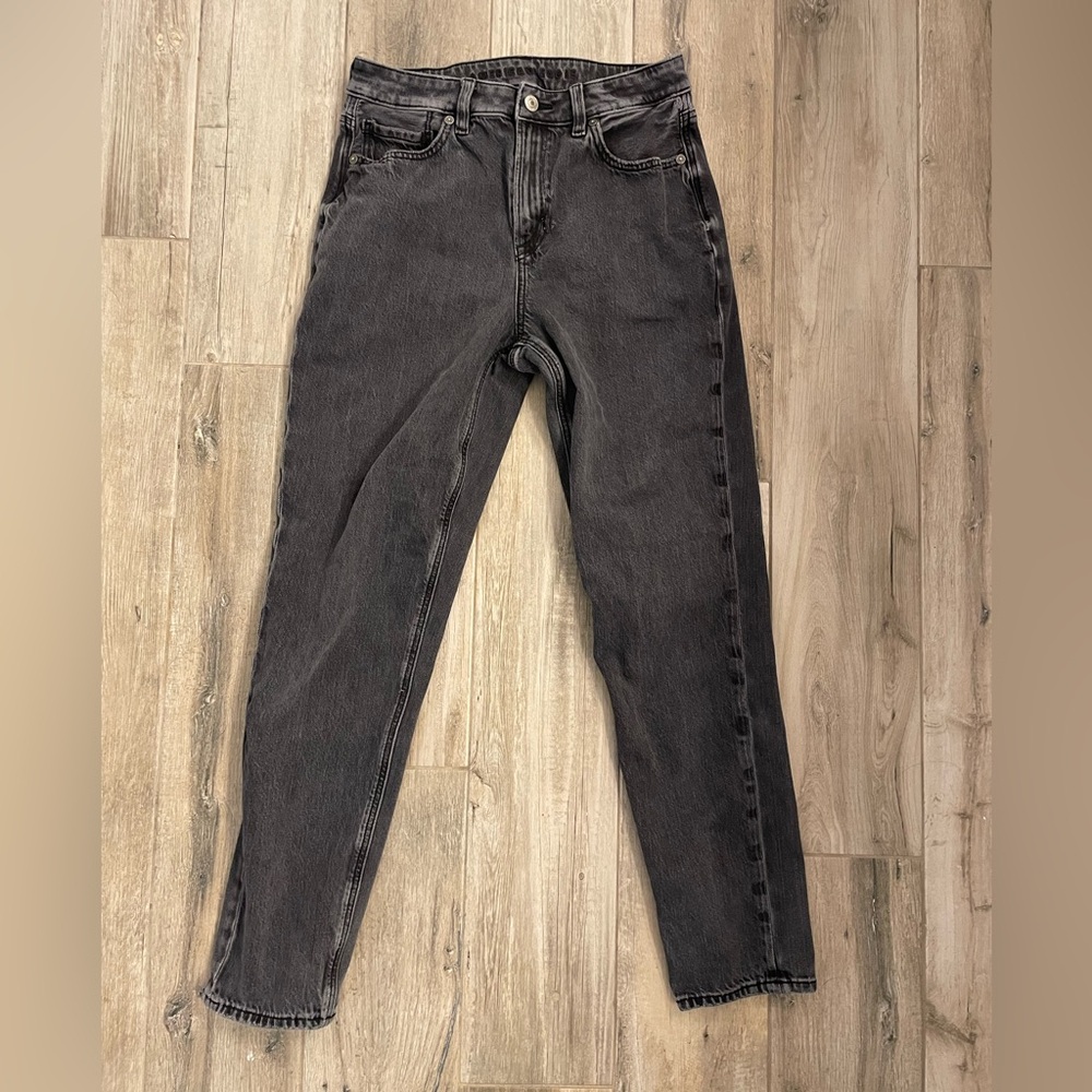 AE American Eagle Strigid Mom Jean Black Women’s Size 4 R - DEFECT SEE DETAILS